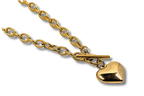 Heart Paperclip Toggle Clasp 18" Necklace 18k Gold Plated Stainless Steel