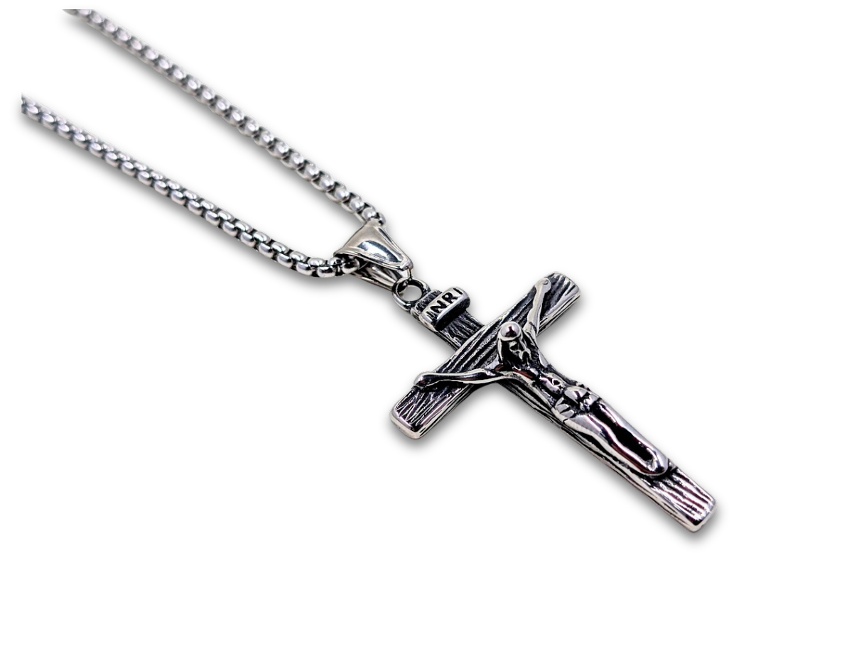 Crucifix Pendant Large Stainless Steel