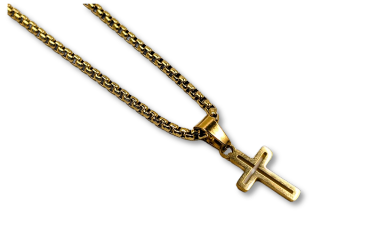 Cutout Cross Pendant Small Stainless Steel