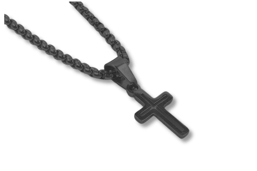 Cutout Cross Pendant Small Stainless Steel