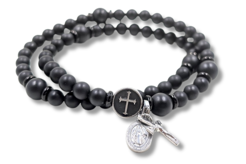 Terror of Demons Double Wrap Stretch Rosary Bracelet