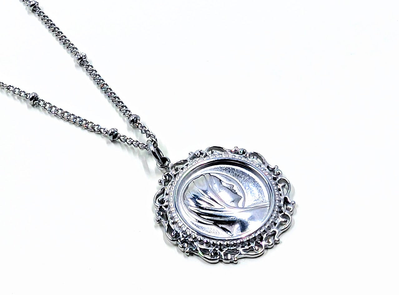 Madonna Round Pendant Stainless Steel