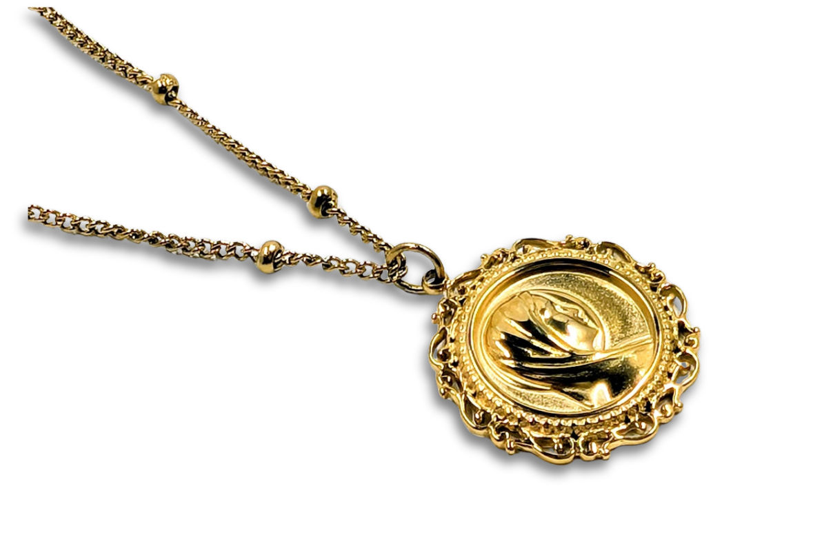 Madonna Round Pendant Stainless Steel