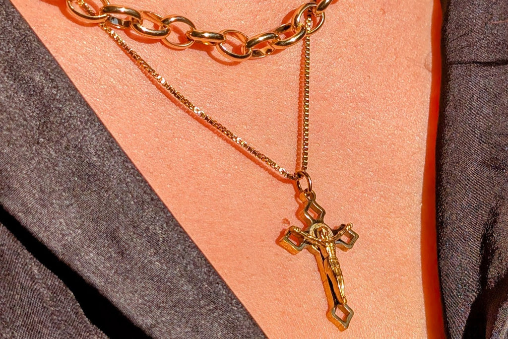 St. Benedict Fancy Crucifix Pendant Stainless Steel