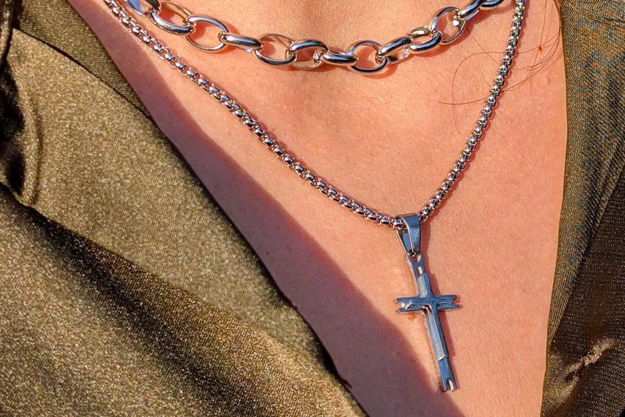 3D Cross Pendant Stainless Steel