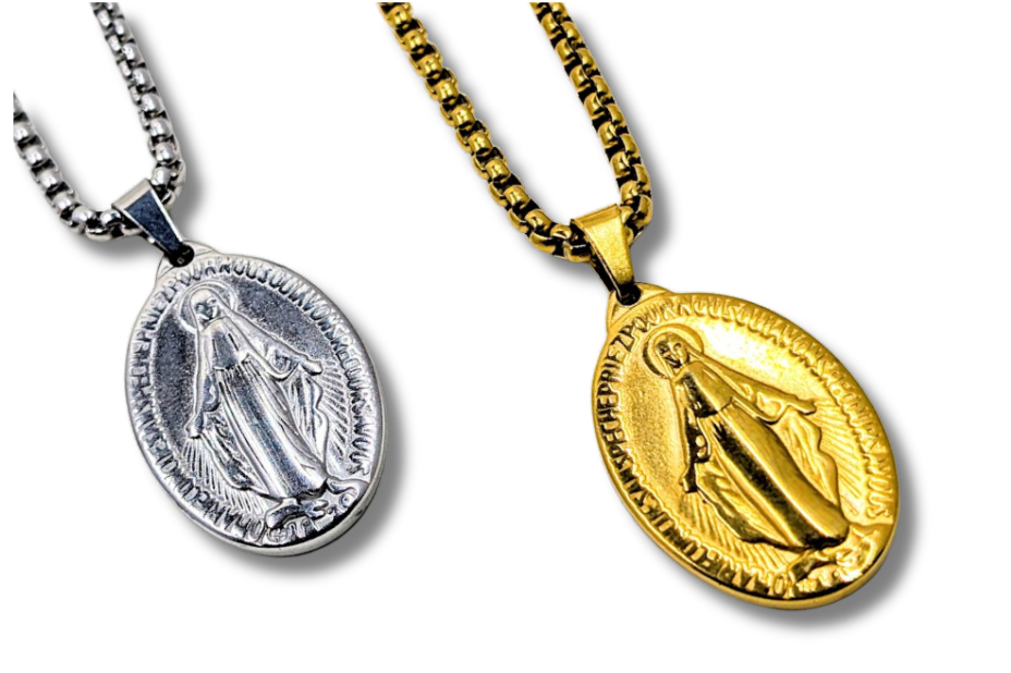 Miraculous Medal Pendant Stainless Steel