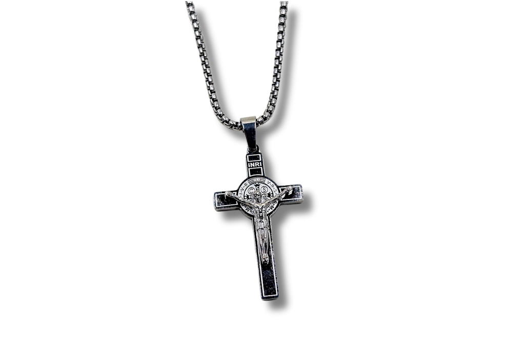 St. Benedict Crucifix Small Pendant Stainless Steel