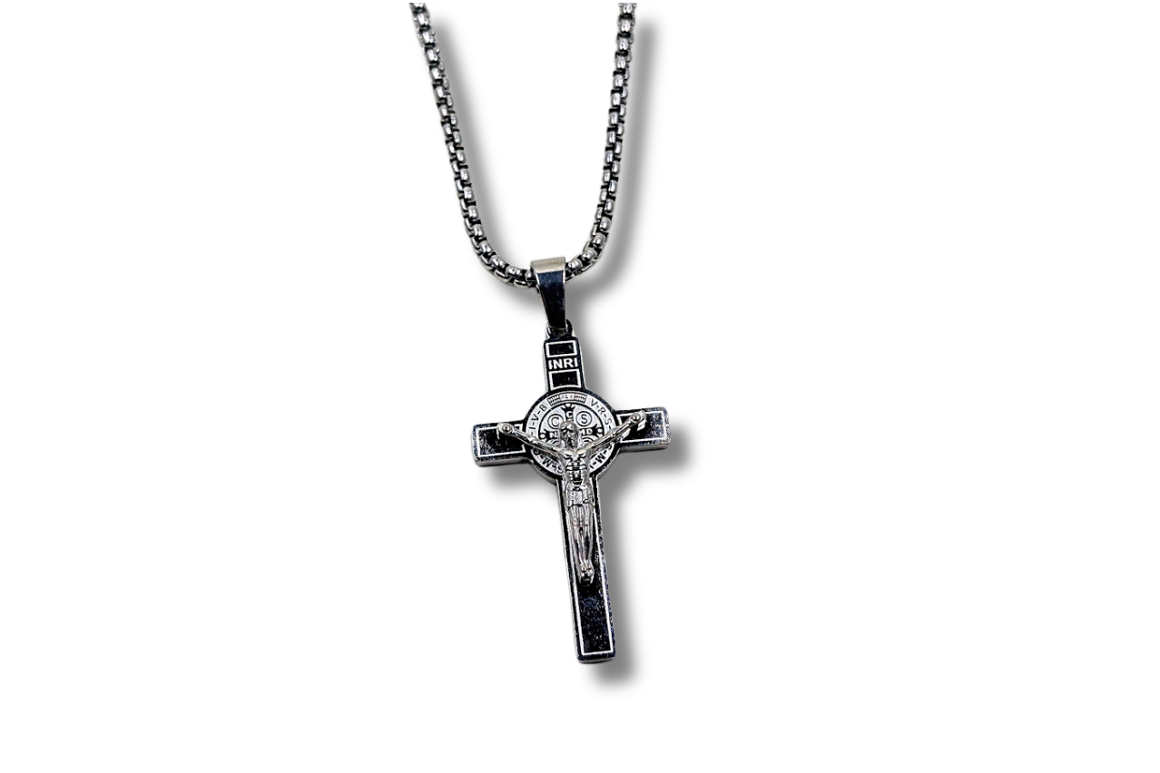 St. Benedict Crucifix Small Pendant Stainless Steel
