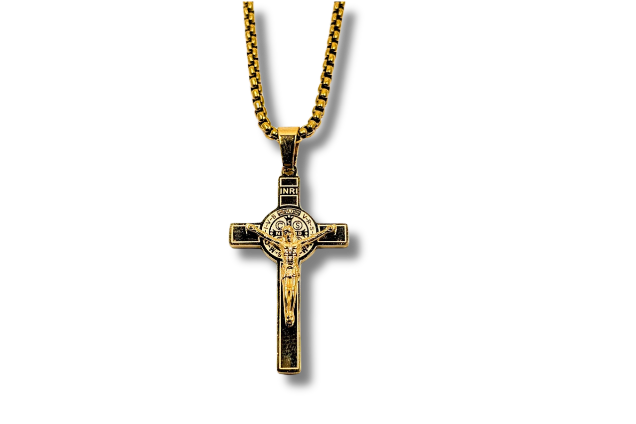St. Benedict Crucifix Small Pendant Stainless Steel