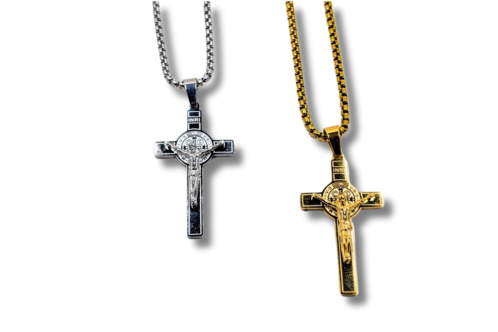 St. Benedict Crucifix Small Pendant Stainless Steel