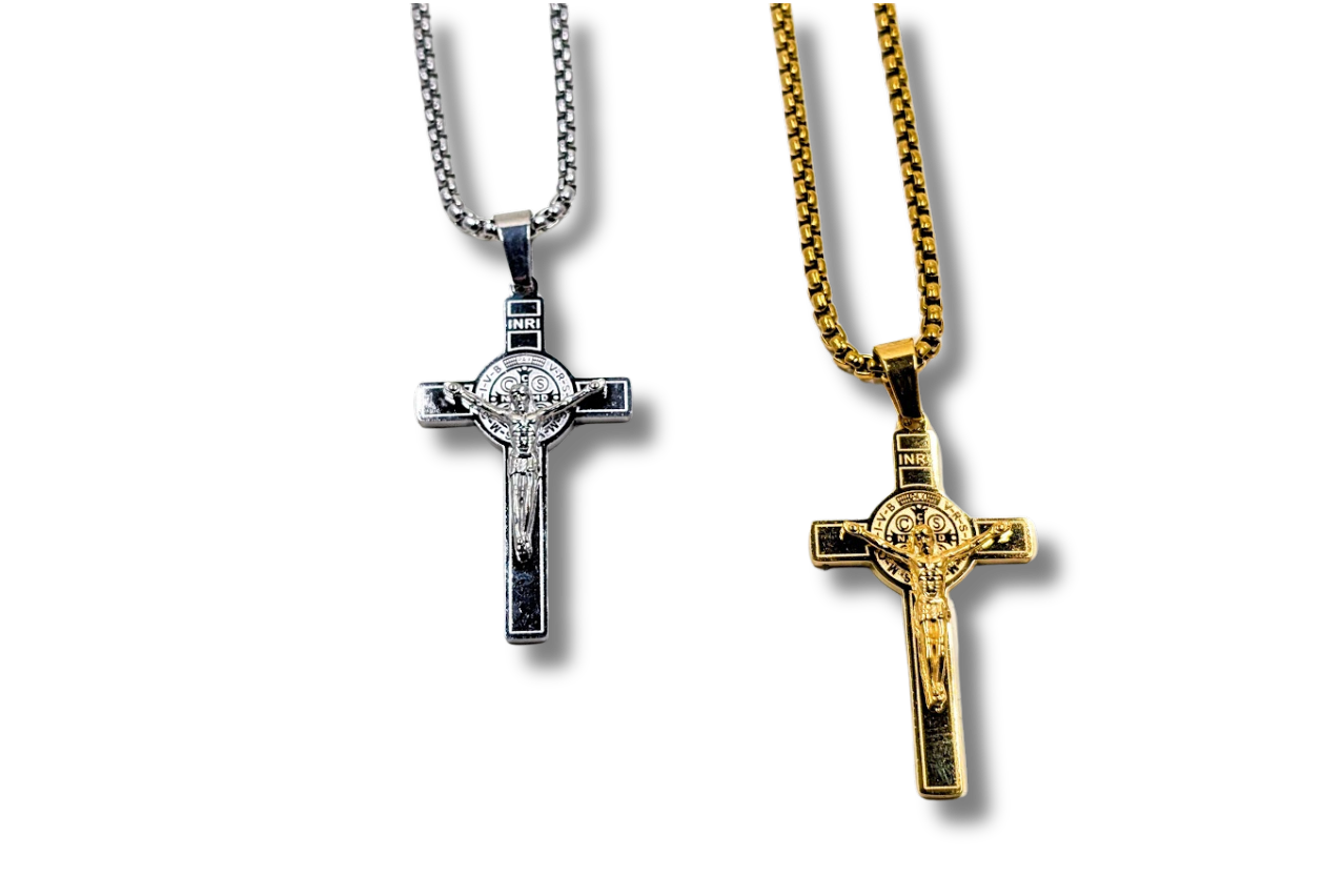 St. Benedict Crucifix Small Pendant Stainless Steel