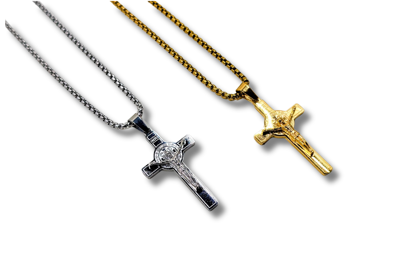 St. Benedict Crucifix Small Pendant Stainless Steel
