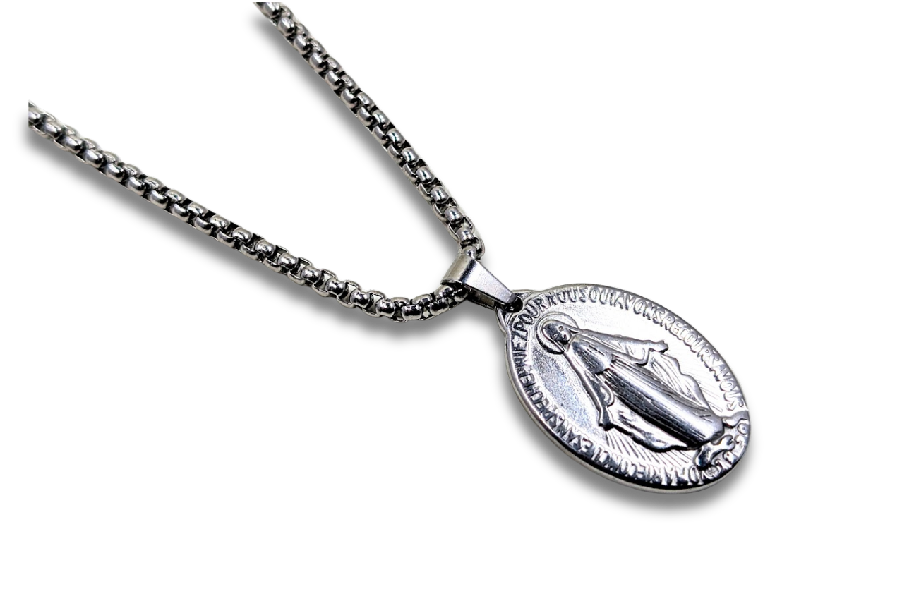 Miraculous Medal Pendant Stainless Steel