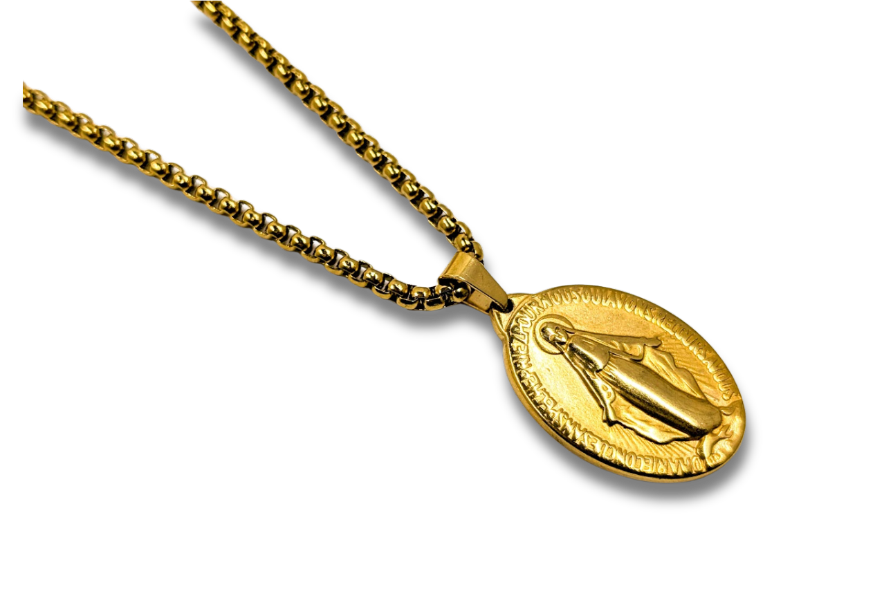 Miraculous Medal Pendant Stainless Steel