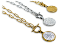 St. Benedict Medal Paperclip Chain Necklace Stainless Steel