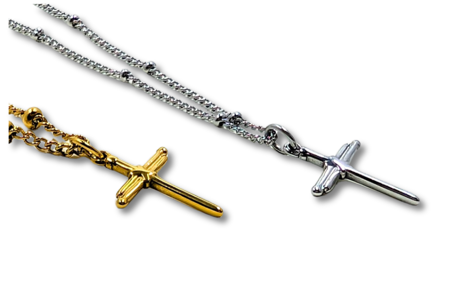 Mini Nail Cross Pendant Stainless Steel