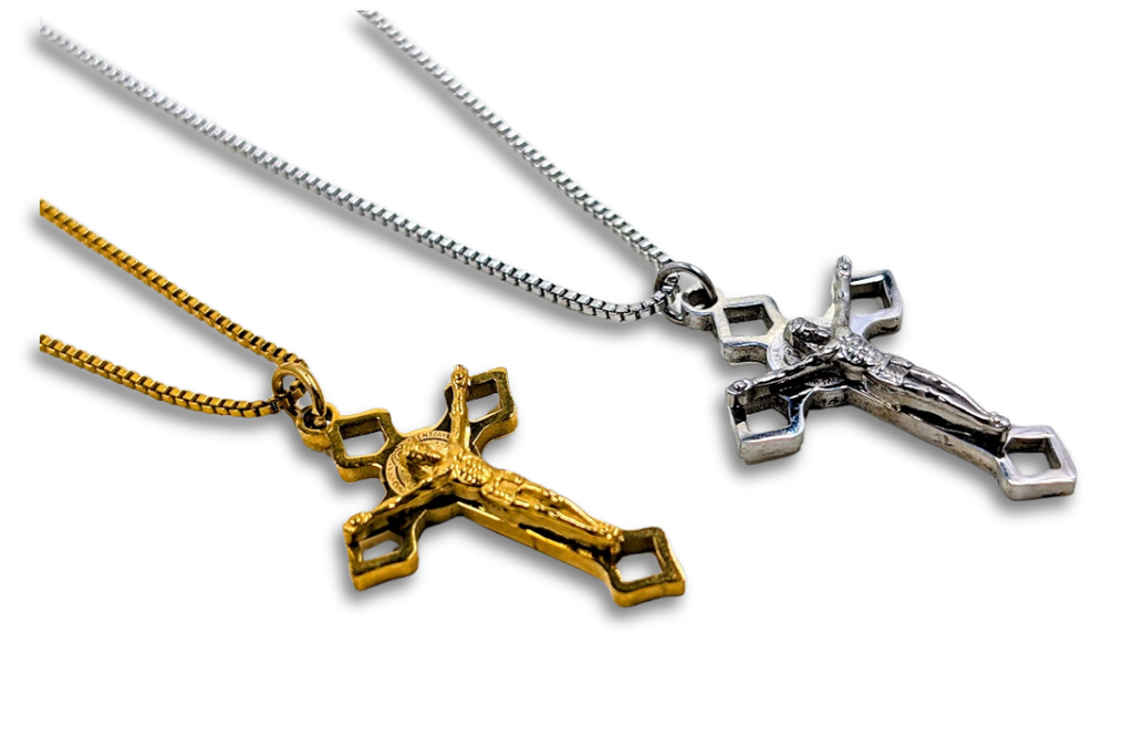 St. Benedict Fancy Crucifix Pendant Stainless Steel