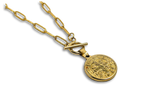 St. Benedict Medal Paperclip Chain Necklace Stainless Steel