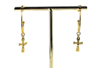 Crucifix Hoop Earrings 18k Gold Plated Stainless Steel