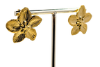 Large Flower Stud Earrings 18k Gold Plated Stainless Steel