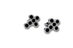 Black Rhinestone Cross Stud Earrings Stainless Steel