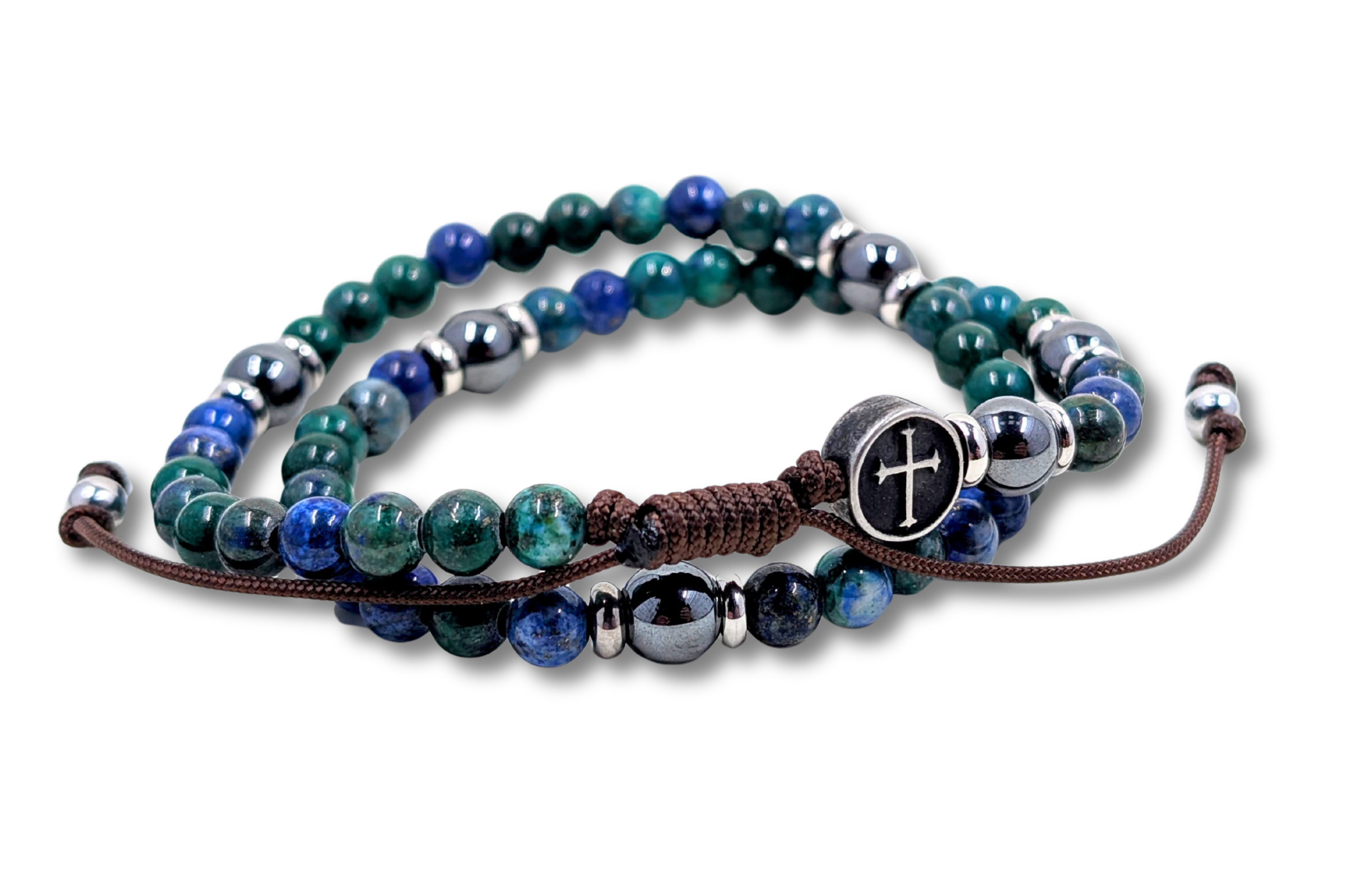 Guardian of the Redeemer Double Wrap Paracord Rosary Bracelet