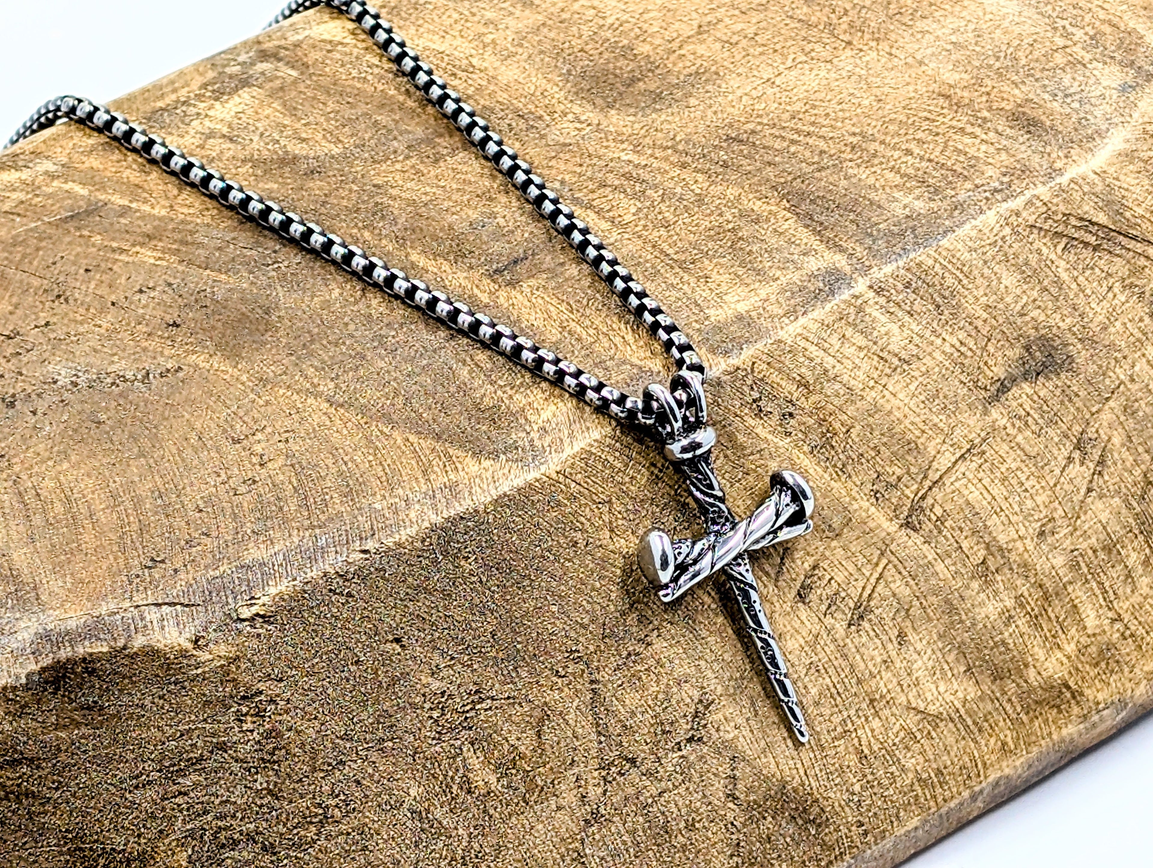 Nail Cross Pendant Stainless Steel