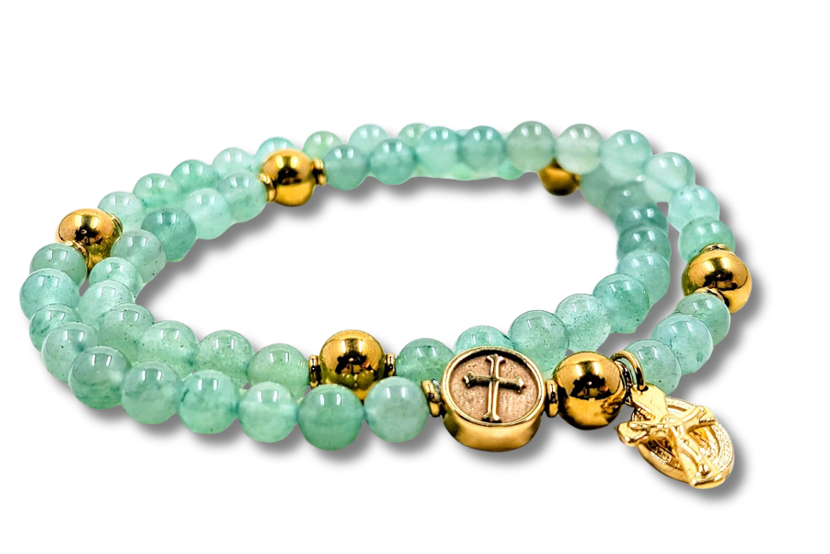 Our Lady of Guadalupe Double Wrap Stretch Rosary Bracelet
