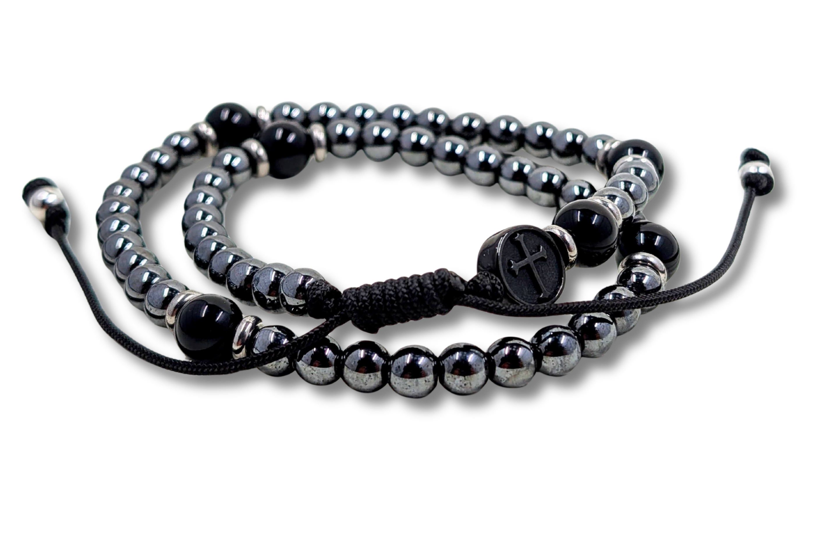 Protector Double Wrap Paracord Rosary Bracelet