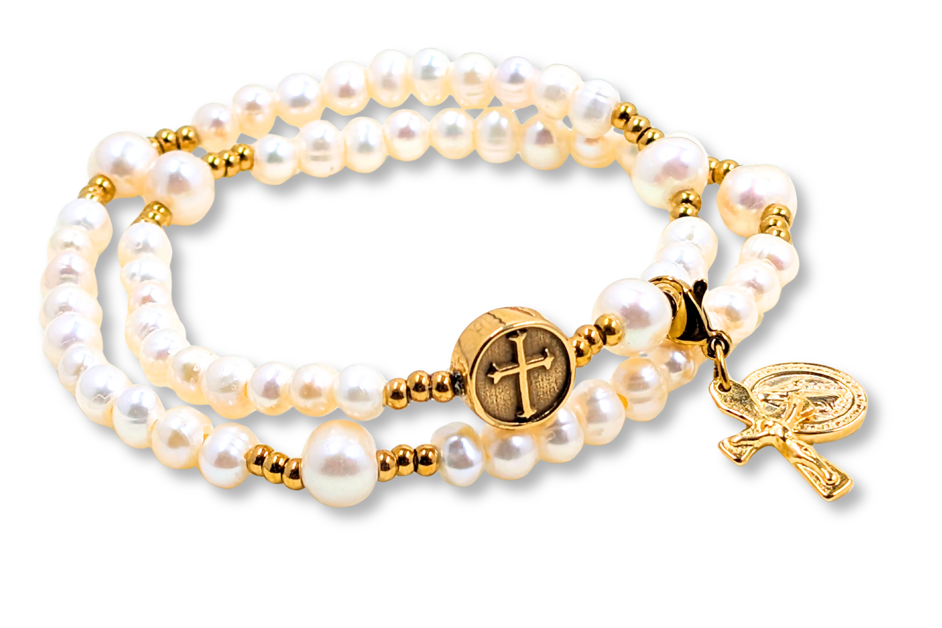 Resurrection Double Wrap Stretch Rosary Bracelet