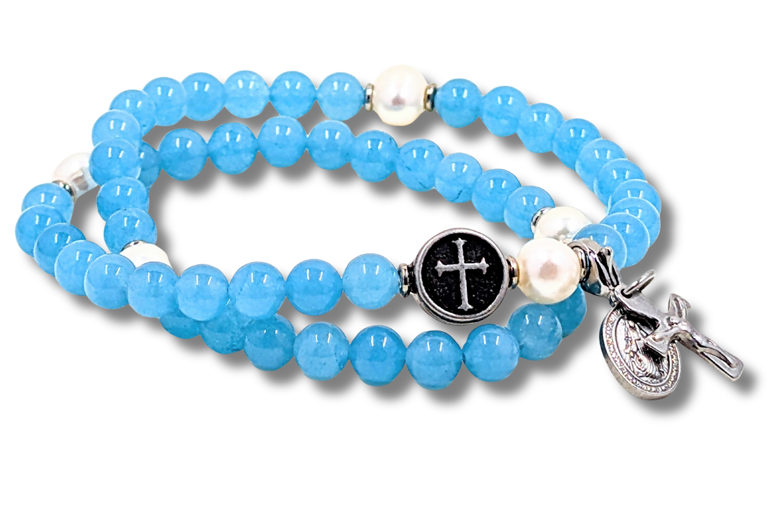 Stella Maris Double Wrap Stretch Rosary Bracelet